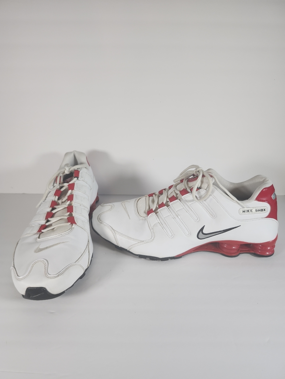 Nike Shox JX White University Red Low-Top Running Athletic Sneakers Men S 14